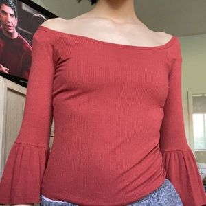 Burnt Orange. Off the shoulder top.